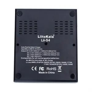 100% 原装LiitoKala lii-S4双槽18650电池充电器1.2V 3.7V 3.2V AA/AAA 26650 21700 NiMH