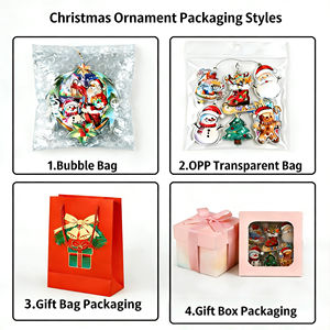 Adorno <span class=keywords><strong>Colgante</strong></span> Personalizable con Purpurina Estampada en Azul Oscuro para Árbol de Navidad, Decoración de Fiestas en el Hogar - Product Image 6