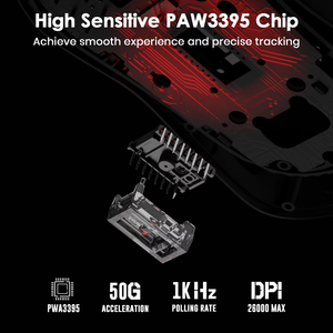 GravaStar Mercury M2 <b>Wireless</b> USB Gaming <b>Mouse</b> 26,000 DPI with Optical Tracking PAW3395DM Sensor 79g Lightweight Hollow Design - Product Image 5