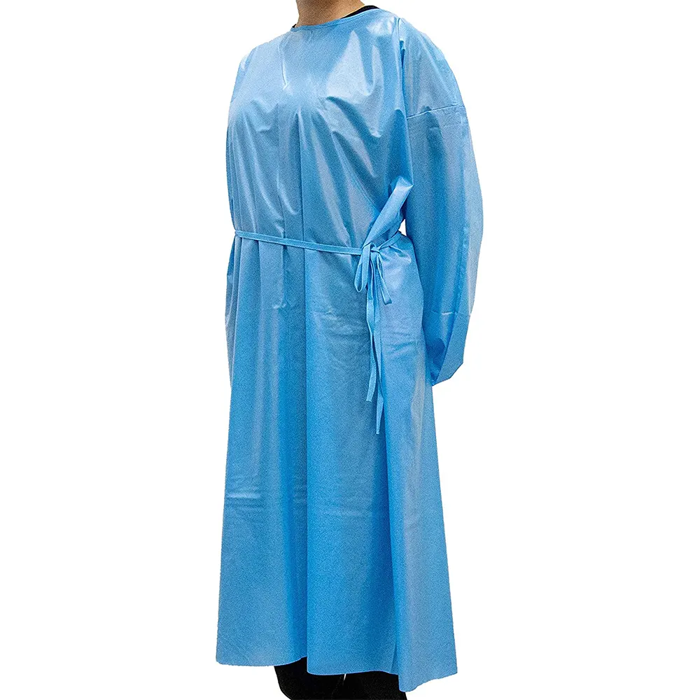 Size Large Long Sleeve Elastic Cuff Unisex Lab Coat Work Uniform Dust Suit sms isolation gown dresses isolation suit