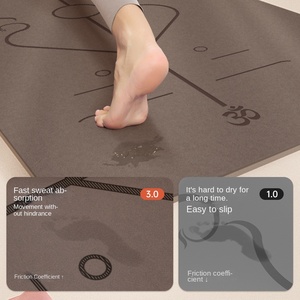 Tapis de yoga givré à la noix de coco, caoutchouc PU, antidérapant, professionnel, pour la maison, tapis de fitness pour femmes, absorption des chocs, silencieux, 5 mm - Product Image 4