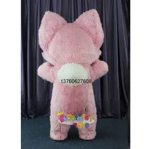Удовольствие CE 2 м 2,6 м длинный надувной меховой костюм-Талисман из розовой лисы для продажи
