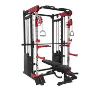 Jaula de Potencia para Entrenamiento de Fuerza con Soporte para Sentadillas Profundas y Máquina Smith de Gimnasio para Levantamiento de Pesas