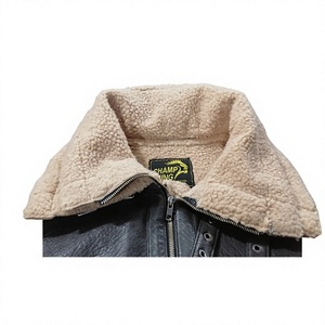 เสื้อแจ็คเก็ตหนังแท้สำหรับผู้ชาย CHAMP KING บุซับในขนเชอร์ปา ปิดด้วยซิป - Product Image 3