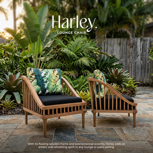 Modern Foam-Filled Wooden Lounge <b>Chair</b> Upholstered Accent Armchair Curved Frame Leisure Seat <b>for</b> Hotel Patio Veranda - Product Image 2