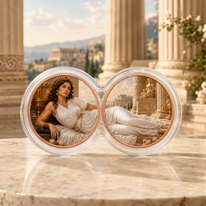 Set di Monete Doppie in Rame Puro da 1oz, Medaglia Doppia con Dea <span class=keywords><strong>Greca</strong></span> Stampata in UV 2D per Collezione di <span class=keywords><strong>Mitologia</strong></span> Antica e Regalo Festivo - Product Image 3