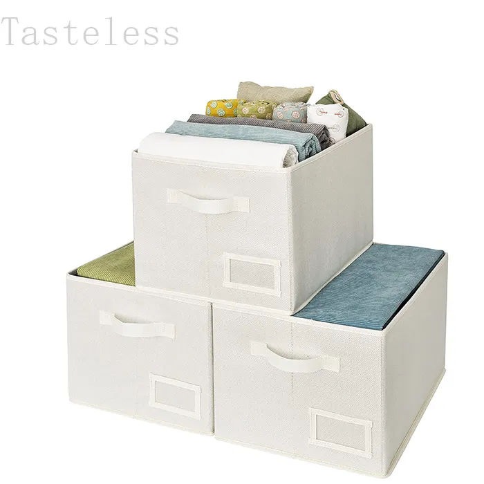 High Quality Fabric 3 pcs Collapsible Organization And Storage Clothes Boxes Household Items