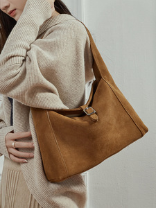 Bolso Tote Casual de Gran Capacidad para Mujer, de Cuero Genuino Personalizado, Estilo Retro Otoñal, Textura de Cuero Esmerilado de Alta Calidad, con una Sola Correa - Product Image 5