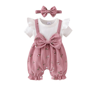 Nuova <span class=keywords><strong>Tuta</strong></span> Estiva per Bambine in Cotone Bianco a Maniche Lunghe con Motivo Fiori di Ciliegio - Product Image 5
