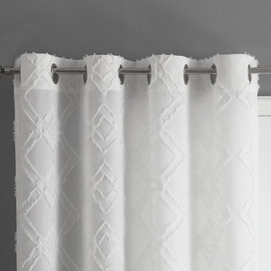 OWENIE Rèm Vải Jacquard Kẹp Hình Học Sang Trọng Rèm Vải Lưới Dài 84 Inch Rèm Kim Cương Cho Phòng Ngủ Phòng Khách - Product Image 3