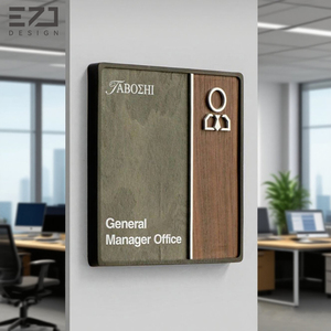 Plaques d'identification murales intérieures en <span class=keywords><strong>ardoise</strong></span> en bois personnalisables EZD, signalisation d'orientation, panneau de porte de bureau pour plaques de nom de bureau - Product Image 1