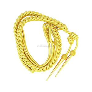 Officer Uniform Aiguillette Gold Mylar Cord Silver Aiguillettes Officer <b>Peak</b> <b>Caps</b> - Product Image 1