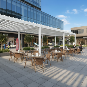 Pérgola de Aluminio Motorizada <span class=keywords><strong>SweetHome</strong></span> con Control Remoto, Láminas Ajustables, Bioclimática, Protección UV y Contra el Agua, Decoración de Jardín - Product Image 5