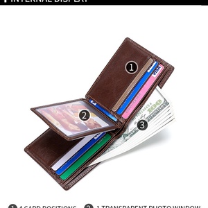 For Luxury Unisex Leather <b>Wallet</b> with Open Closure Custom Logo Anti-Theft Feature Stone Pattern Short Private Label - Product Image 2