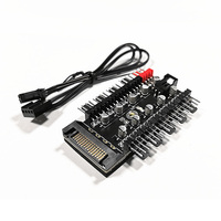 Divisor alimentado SATA de 10 puertos PWM Fan Hub para ventiladores de refrigeración de escritorio de 4 pines/3 pines con control de velocidad sincronizado