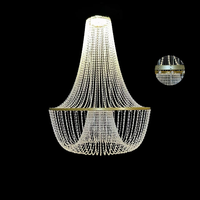 Lustre créatif en acrylique LED avec bougies perlées, télécommande AC, décorations pour mariage et fêtes