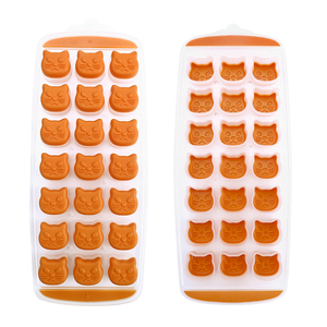 Molde de silicona para cubitos de hielo con forma de gato y perro, apto para alimentos, con tapa, para hacer dulces caseros. - Product Image 1