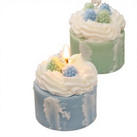 Bougie parfumée artisanale en forme de petit gâteau, en cire de soja mélangée, DIY, boîte cadeau créative pour anniversaire, ornements décoratifs