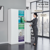 Lemari Logam Modern 2 Pintu Kabinet Penyimpanan Baja Loker Pakaian Kantor Furnitur Perlengkapan Kantor