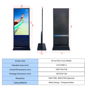 Kiosque d'affichage numérique vertical 4K UHD 55'' 65'' <span class=keywords><strong>avec</strong></span> panneau LCD, CMS basé sur le cloud, animations <span class=keywords><strong>et</strong></span> graphiques pour usage intérieur - Fabrication OEM - Product Image 2