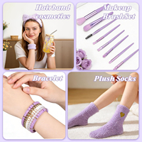 Coffret Cadeau Relaxation Femme : Gobelet en Verre, Trousse de Maquillage, Chaussettes, Accessoires Cheveux – Idéal pour la Saint-Valentin, Noël, et Soins Spa