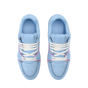 Trainer Sports And Leisure Shoes Are Refreshing Light Blue Delicate Smooth Leather Retro High-<b>End</b> Sports Shoes Comfortable - Product Image 2