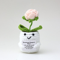 Fleur en crochet faite à la main en pot, cadeau motivant et encourageant, décoration de bureau mignonne, ornement de bureau