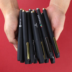 Pulpen Gel 0.5mm Cepat Kering Tinta Hitam/Biru/Merah Pulpen Plastik dengan Logo yang Dapat Disesuaikan untuk Hadiah Bisnis - Product Image 1