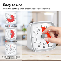 Minuteur visuel OEM Yunbaoit pour étudiants, gestion du temps en classe, horloge minuteur 60 minutes, compte à rebours visuel pour enfants