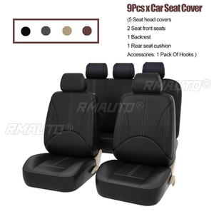 Housses de siège avant universelles en cuir PU pour voiture, housses de siège arrière de haute qualité pour voiture, protection de siège auto pour intérieur de voiture - Product Image 2