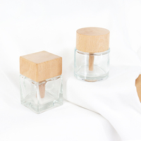 Bouteille vide de 10ml, cylindre/carré, Mini bouteille de diffuseur d'huile essentielle avec bâton de boule en bois