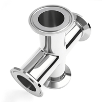 Tri-Clamp Style Food Grade Equal Tee & Cross 304/316 SS Tuberías de alimentos pulidas, de fácil montaje y extracción