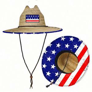 Sombreros de Playa Personalizados al por Mayor con Logotipo, Sombrero de Paja para Hombre, Verano, Bandera Mexicana, Sombrero de Salvavidas para Hombre y Mujer - Product Image 1