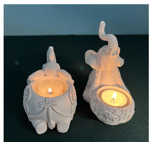 Porte-bougie en forme de trompe d'éléphant, sculpture décorative pour bougie chauffe-plat, petit <span class=keywords><strong>support</strong></span> pour bougie. - Product Image 2