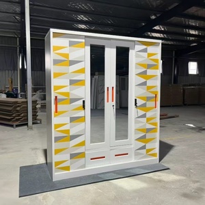 Armoire penderie en acier blanc à 2 portes <span class=keywords><strong>avec</strong></span> options de motifs personnalisés - Product Image 3