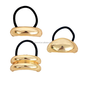 BELLEWORL2025 D Factory Hot Selling Simple Design Alloy Charm Elastic <strong>Hair</strong> Band Gold Color Good Quality Metallic <strong>Hair</strong> Tie <strong>Clasp</strong> - Product Image 4