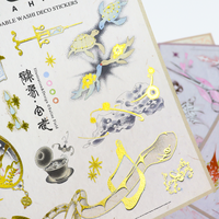 Koreanische Anime-Vinyl-Aufkleber-Bögen mit UV-Druck, Individuelles Cartoon-Design, Wetterfest für Tagebücher, Sammelalben und Geschenkverpackungen
