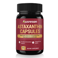 Ausreson Huile d'Astaxanthine Q10 Suppléments Éclaircissants pour la Peau Extrait d'Haematococcus Pluvialis Prix Capsules d'Astaxanthine Naturelles Végétaliennes