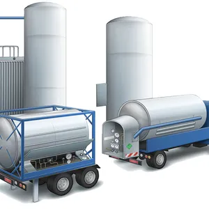 Tangki penyimpanan hidrogen cair seluler untuk truk/dikirim digunakan untuk menyimpan hidrogen cair