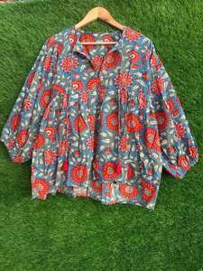 Tunique en coton à imprimé floral : Mini-robe à col profond - Product Image 6