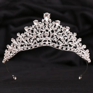 Francés Simple exquisito Rhinestone nupcial Tiaras aleación cristal Queens diamante flor corona lujo belleza desfile Diad corona - Product Image 2