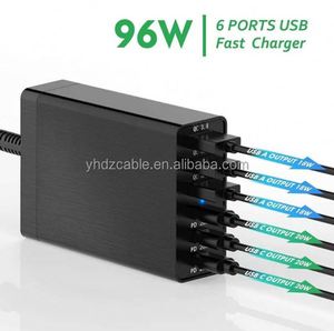 อะแดปเตอร์ชาร์จเร็ว PD96W 6 พอร์ต USB สำหรับ iPhone รองรับ QC3.0 ชาร์จเร็ว 3QC+3PD พร้อมแท่นชาร์จ - Product Image 2