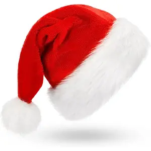 Unisex Grote Maat Volwassenen Kerstmuts Dik Kerstfeest Vakantie Pluche Kerstman Hoeden