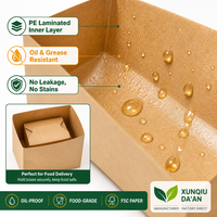 Sacs en papier kraft écologiques recyclables de qualité alimentaire épaissis, design personnalisé à fond carré, pour pâtisseries, plats à emporter, snacks, finition brillante
