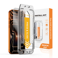 Protection d'écran en verre trempé 9H sans bulles ni poussière, installation facile, boîte magique, HD pour iPhone 13 14 15 16 17 Pro Max