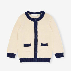 Automne enfants garçons tricoté Cardigan enfants couleur unie coton <span class=keywords><strong>manteau</strong></span> enfant en bas âge manches longues pulls en tricot décontractés - Product Image 5