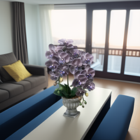 Nouvelle orchidée Phalaenopsis réaliste en soie de 55 cm, style européen, rose saumon, en pot, pour Noël, Halloween, la rentrée scolaire, décoration de la maison