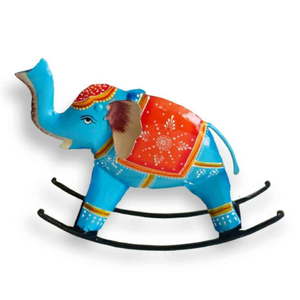 Éléphant à bascule artisanal, objet de décoration pour le salon, la chambre à coucher et le bureau, idéal pour offrir en cadeau et pour la décoration intérieure - Product Image 1