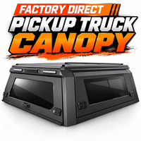 Capot rigide en aluminium pour camion Toyota Tacoma, compatible avec les bacs de 5 et 6 pieds, avec fenêtres latérales coulissantes et barres de toit