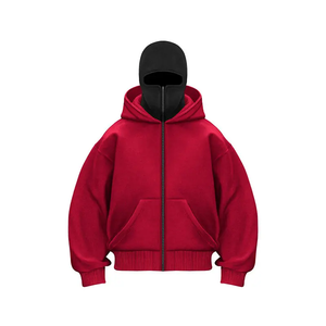 Felpe da <span class=keywords><strong>Uomo</strong></span> Pesanti Oversize Personalizzate con <span class=keywords><strong>Zip</strong></span> e Spalle Scivolate che Coprono il Volto - Product Image 3